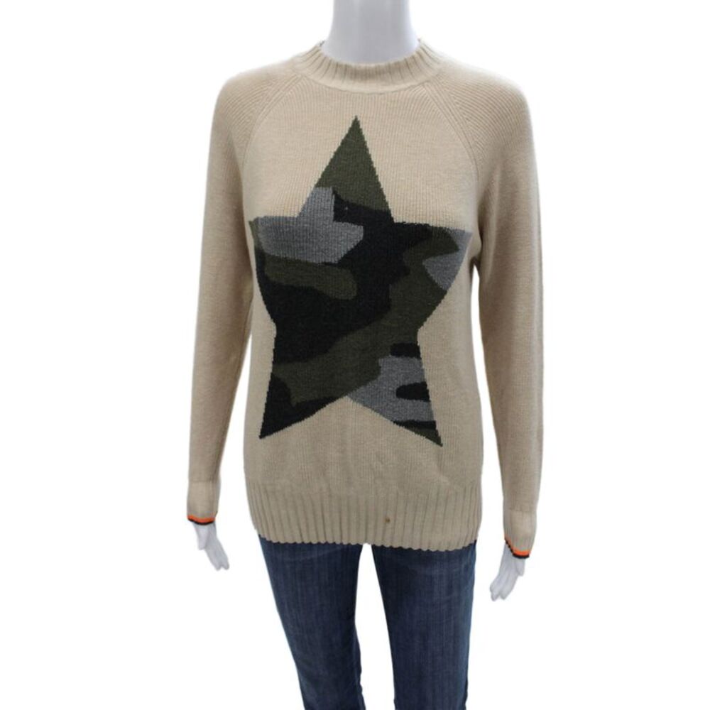 WISPR Womens Beige Camo Mock Neck Pullover Long Sleeve Size XS